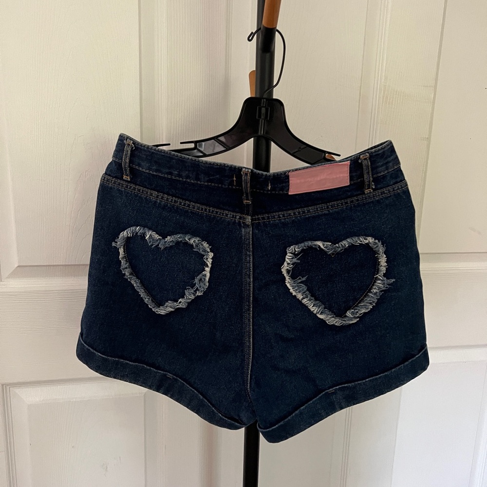mixxmix korea heart club denim shorts
